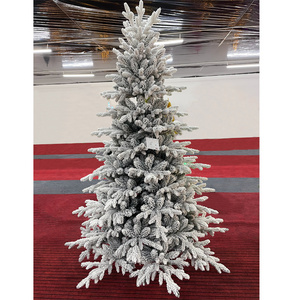 7.5FT Thick Flocked Fireproof PVC PE 1000 Tips Branches 800LED Warm White Christmas Tree