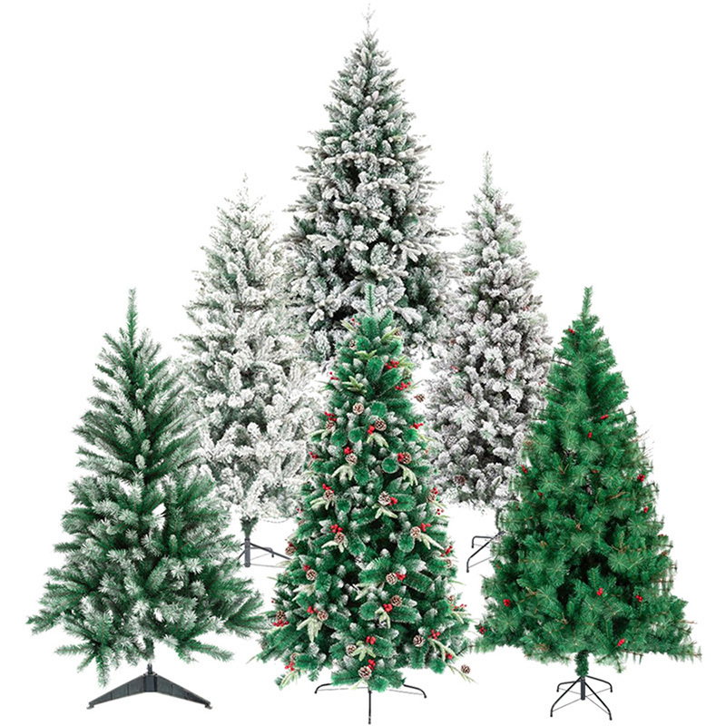 Wholesale Christmas Tree 4/5/6/7/8ft Pe/Pvc/Pvc+pe/Pet/Fiber Optic Indoor&outdoor Large Size Artificial Christmas Tree