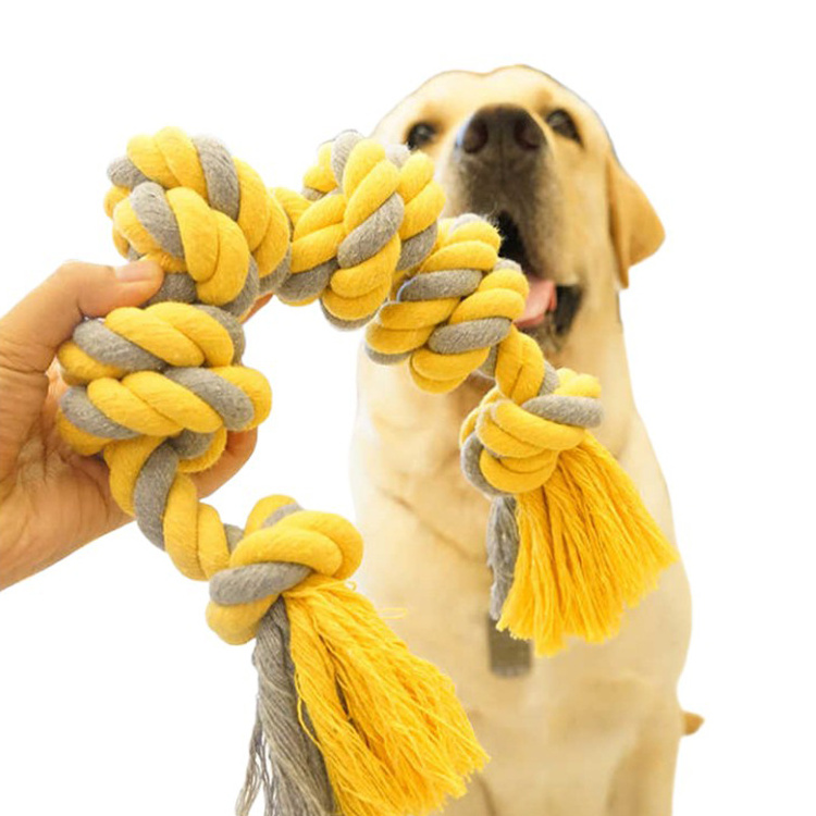 Amaz Bestselling Molar Pet Toy Teeth Cleaning Six Knots Cotton Rope Dog Toy For Medium Large Dog