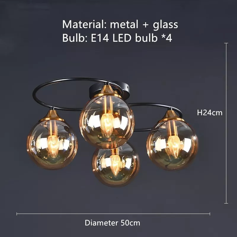 Glass Sputnik Chandelier Amber Chandelier Foyer Pendant Lighting Fixtures