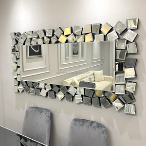 Popular Classic Home Decorative Wall Mirror Crushed diamond Wall Small Tiles Wall spiegel Mirror