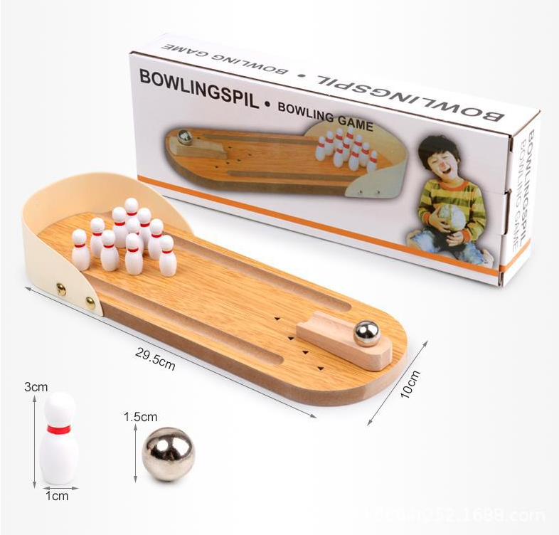 Mini Bowling Mini Wooden Desktop Bowling Game Mini Tabletop Bowling Toy Classic Desk Ball for Kids and Adults