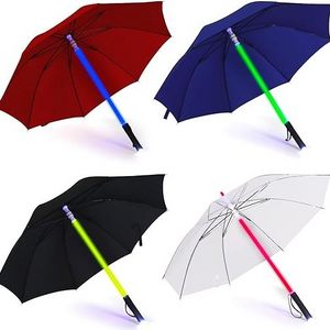 LED Laser Sword Light up Umbrella with 7 Color Changing on the Shaft Umbrella Windproof Golf Umbrellas with Flashlight