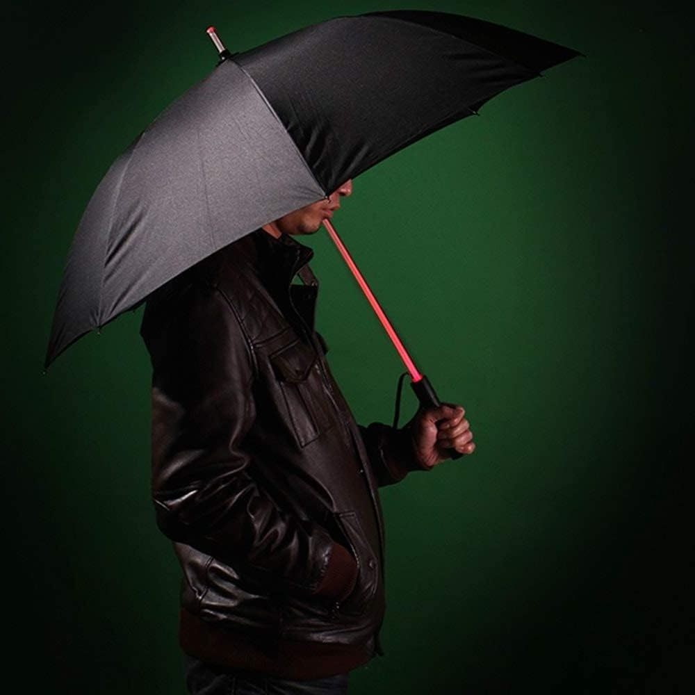 Flash Light Golf Umbrellas for Night Walking Protection Battery Powered