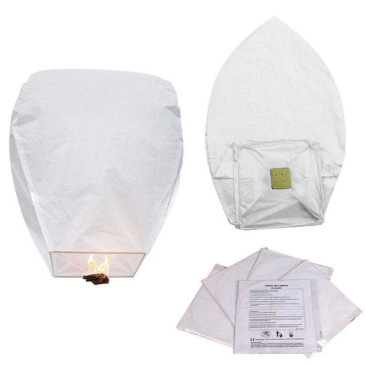 Big Size White Chinese Wholesale Sky Lantern For Wedding Favors Kongming Lantern