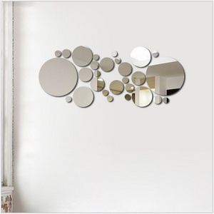 26pcs 32pcs a pack PVC mirror circle stickers 3d wall sticker for home decoration and wall decoration