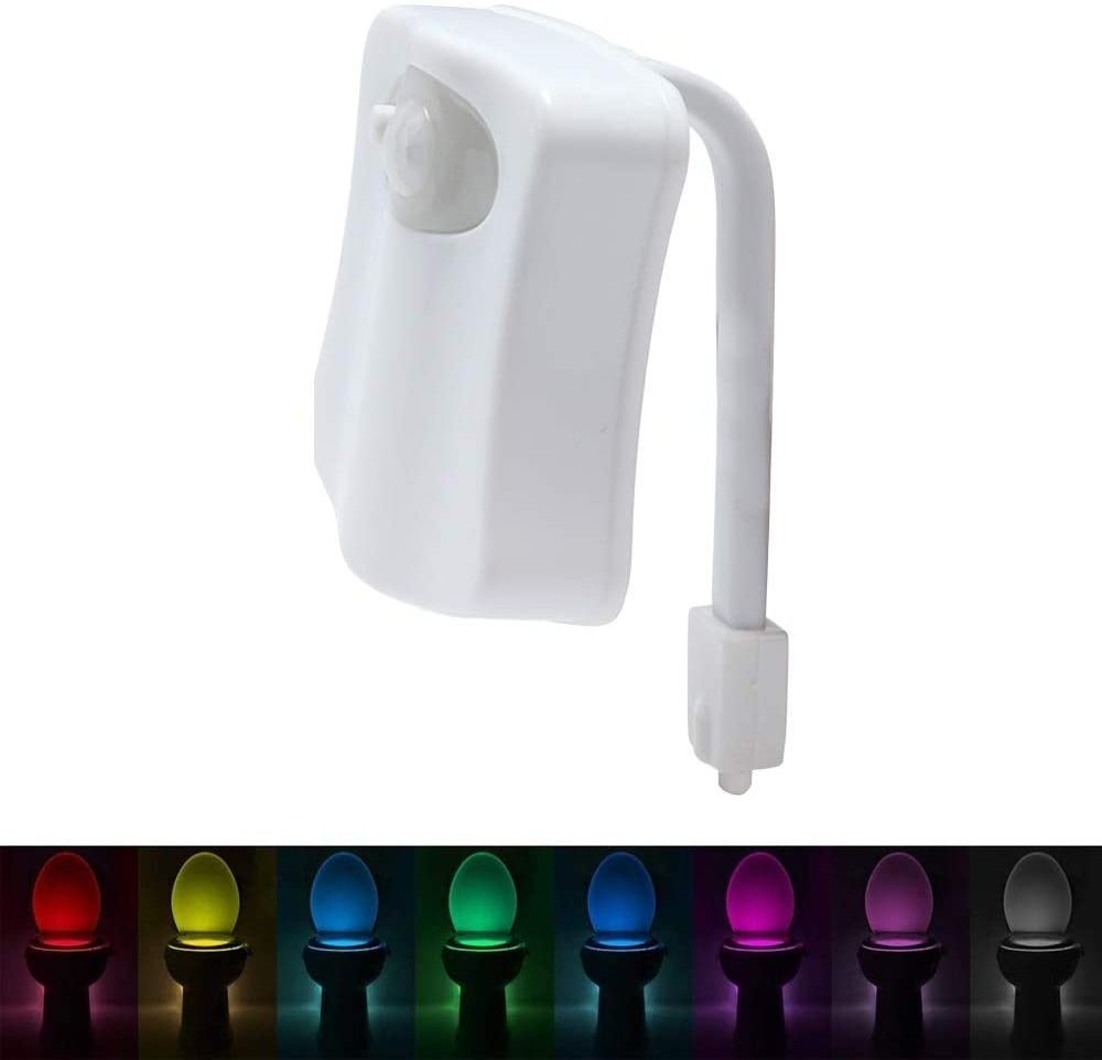 Waterproof LED Toilet Night Light Motion Sensor 8 Color Changing Seat Lamp For Kids Bathroom Safe WC Toilet Bowl