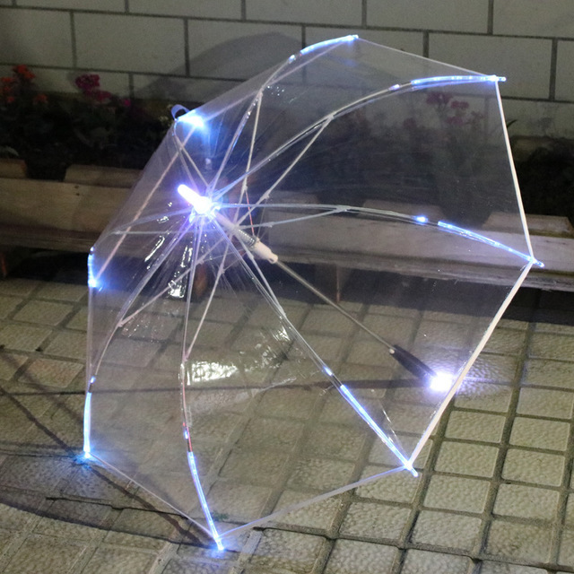 High quality wholesale 23Inch x8K custom flashlight clear promotion led umbrella with led light