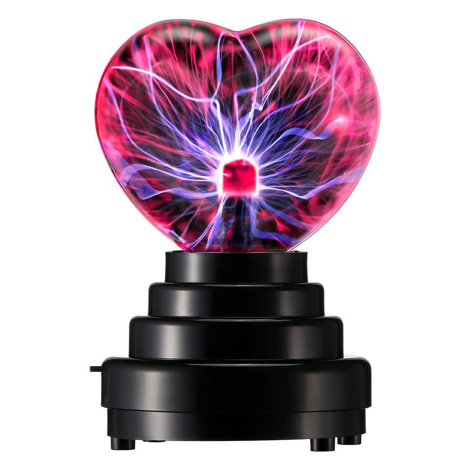 Mini 3 Inch Heart Shape USB Battery Operation Indoor Lighting Plasma Lamp For Decoration