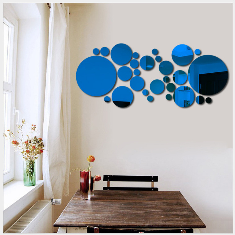 26pcs 32pcs a pack PVC mirror circle stickers 3d wall sticker for home decoration and wall decoration