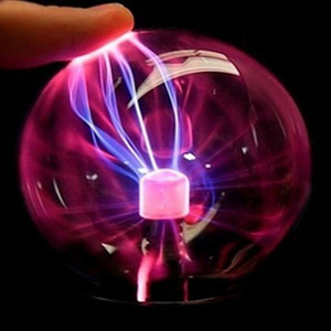 8 Inch Static Electricity Glass Globe Multi color Nebula Thunder Lightning Plug-in Colorful Plasma Ball for Parties Decoration