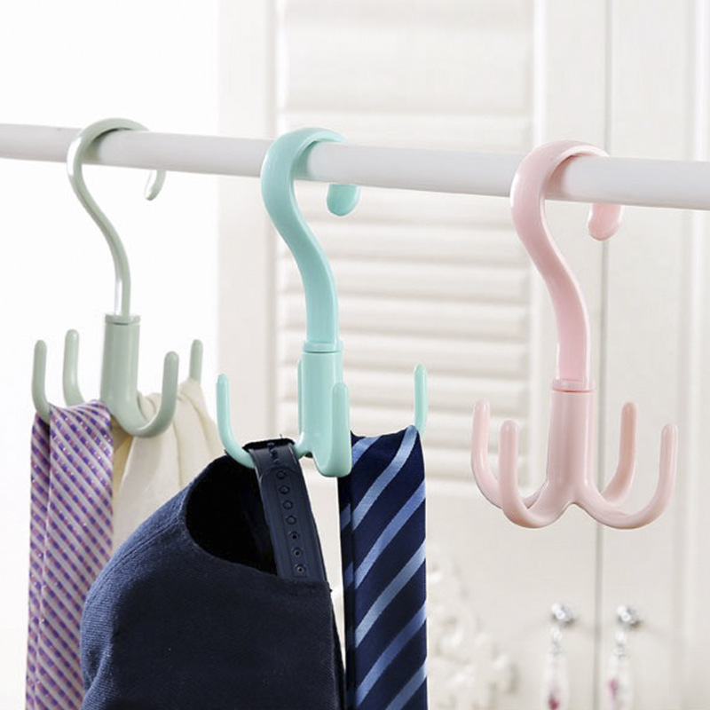 Rotatable 4-claw Multi-purpose Hangers Hooks Coat Racks Tie Scarf Scarf Coat Rack Plastic Hooks Shoe Racks