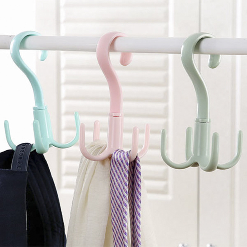 Rotatable 4-claw Multi-purpose Hangers Hooks Coat Racks Tie Scarf Scarf Coat Rack Plastic Hooks Shoe Racks