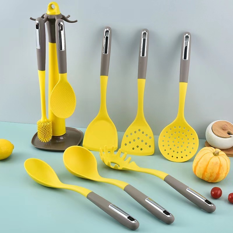 7-Piece Silicone Kitchen Utensils Set - Heat Resistant Silicone Cooking Set Home Essentials for New Home