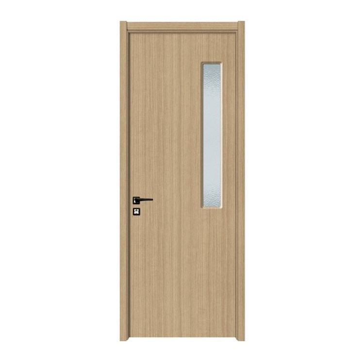 Solid wood high gloss interior pantry door with frost glass