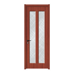 Solid wood high gloss interior pantry door with frost glass