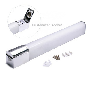 15W modern Aluminium housing shower bathroom lamp Switch Europe shaver socket led light for vanity mirror