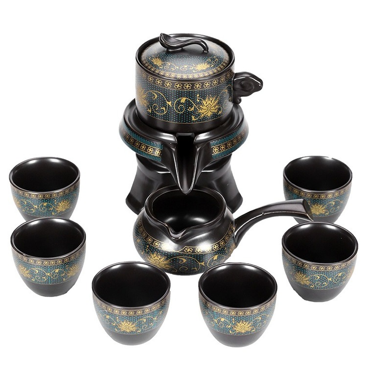 Chinese Handmade Gongfu Mill Teapot Set 6 Cups Tea Ceremony Ceramic Vintage Classic Kung Fu Tea Set with Gift Box