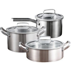 Stainless Steel 3pcs Non Stick Pots Sets Nonstick Casserole Kitchenware Cookware Set