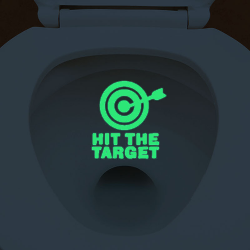 Bathroom Decor Grow In Dark WC Wall Sticker Decal Toilet Seat Sticker Funny Hit The Target Toilet Sticker