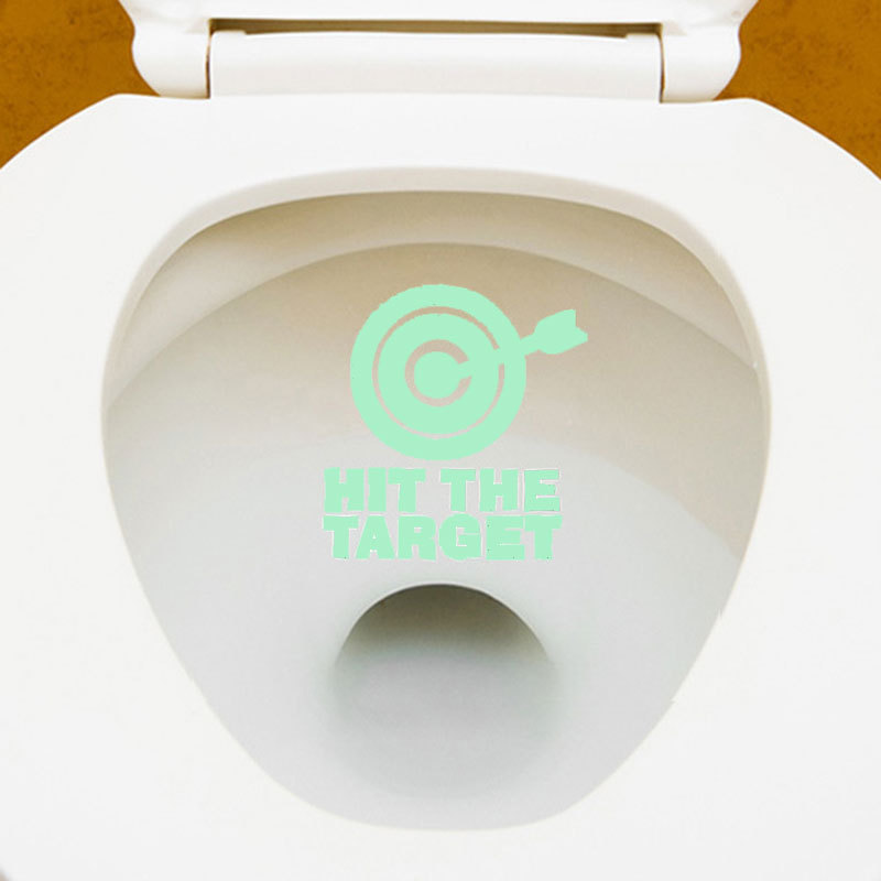 Bathroom Decor Grow In Dark WC Wall Sticker Decal Toilet Seat Sticker Funny Hit The Target Toilet Sticker