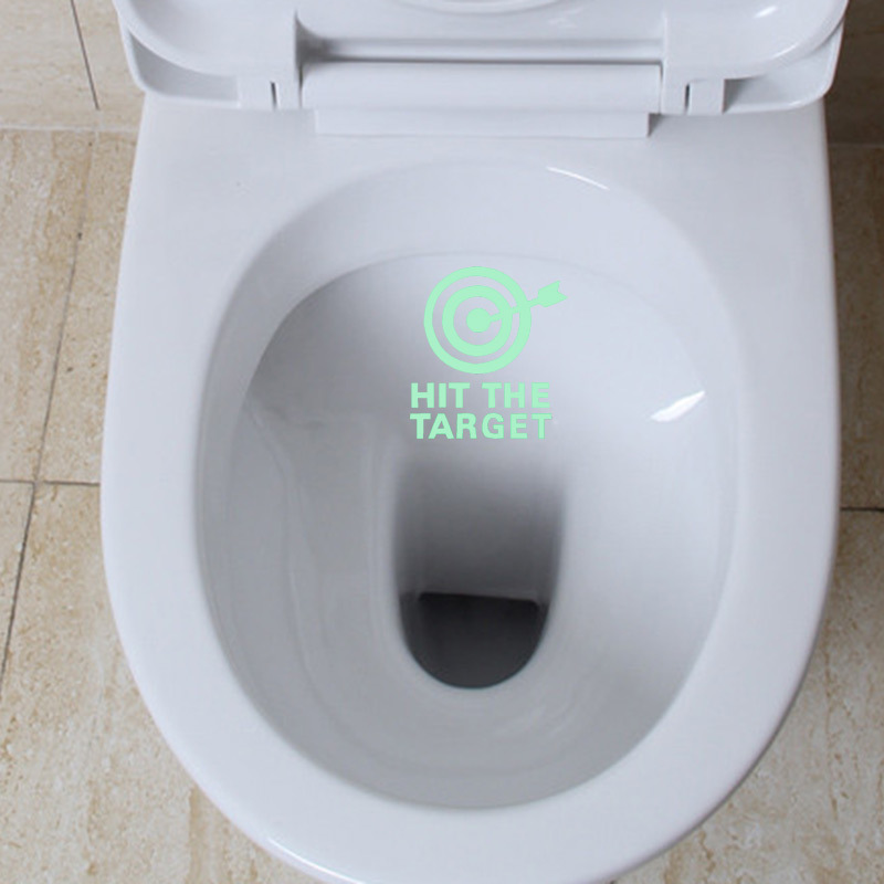 Bathroom Decor Grow In Dark WC Wall Sticker Decal Toilet Seat Sticker Funny Hit The Target Toilet Sticker