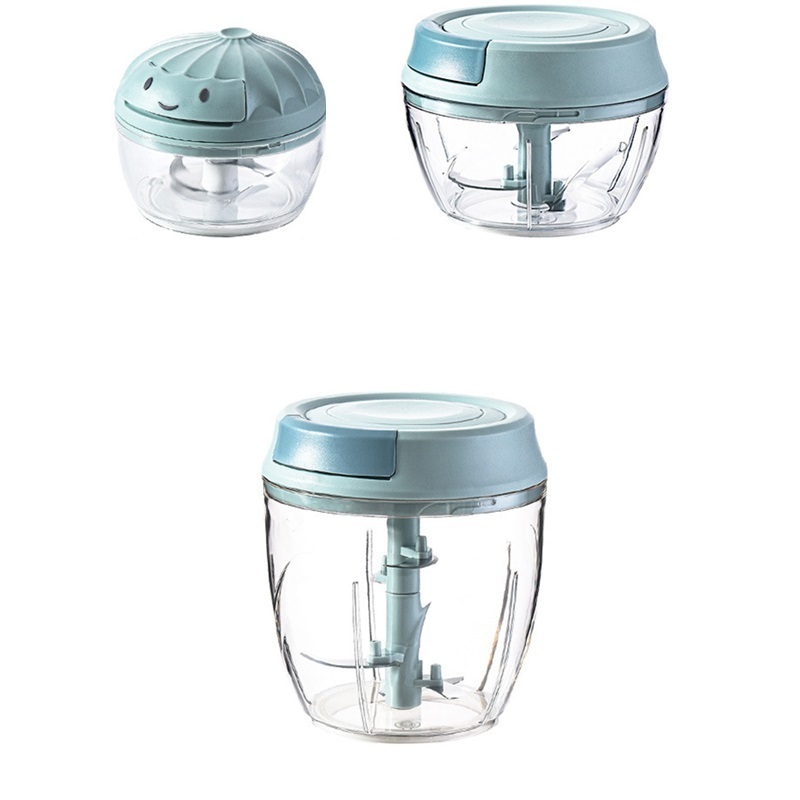 3pcs Mechanism Speed Pull Chop Chopper Manual Food Processor with Cord