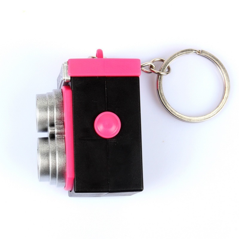 Promotional Gifts Photographer Party Favor Pendant Ring Camera Key Chain Rock Roll Retro Keychain with Sound Flashlight