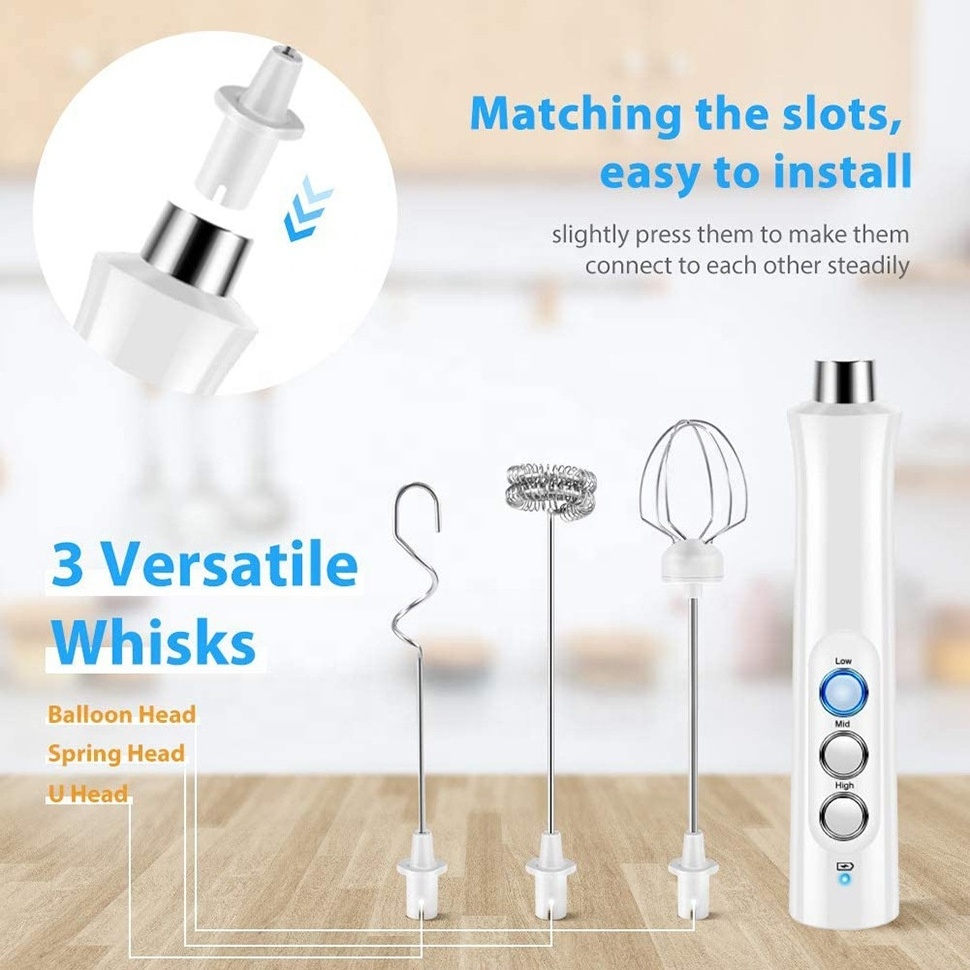 Balloon Whisk USB Charging Mini Foamer Blender Coffee Lattes Drink Mixer Electric Foam Maker Rechargeable Milk Frother Handheld