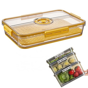 Refrigerator organizer preservation bins Won-Ton pasta dumplings storage frozen box stackable fridge organizer with lid