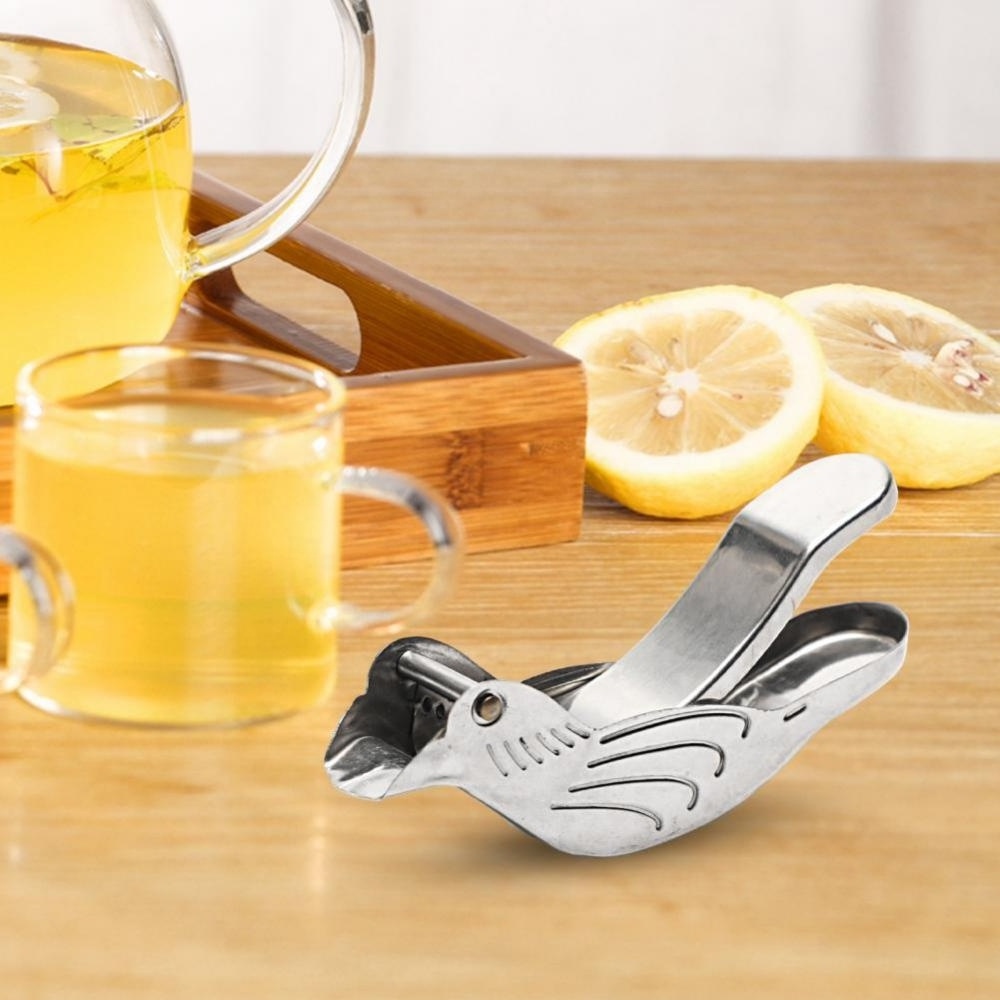 Kitchen Accessories Handheld Lime Presser Cute Silver Bird Shaped Metal Lemon Juicer Manual Stainless Steel Bird Lemon Squeezer