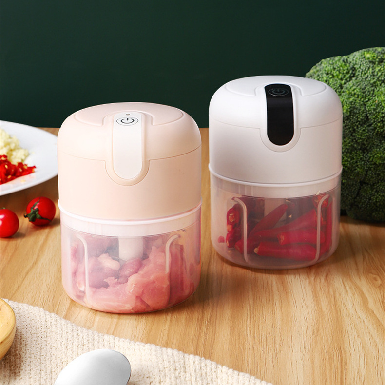 USB Charging Mini Food Processor Chopper Cordless Electric Rechargeable Mini Garlic Mincer for Chilli Mincing Puree Ginger