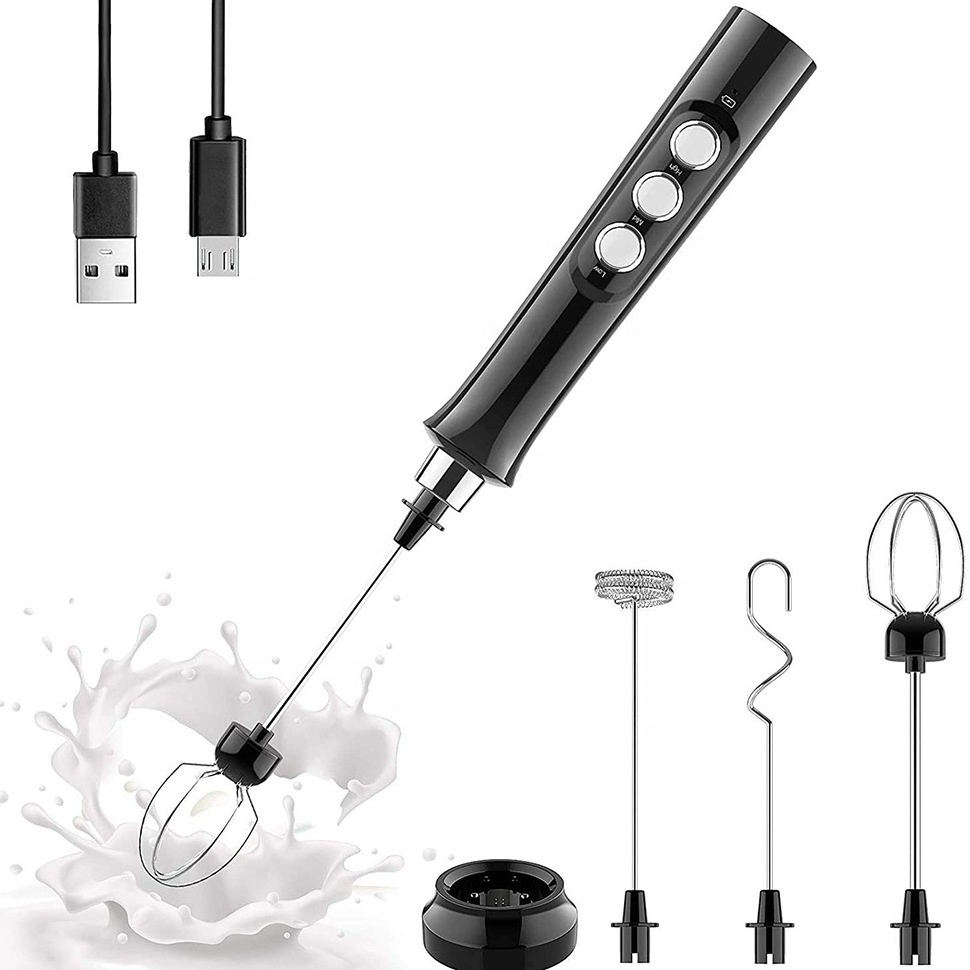 Balloon Whisk USB Charging Mini Foamer Blender Coffee Lattes Drink Mixer Electric Foam Maker Rechargeable Milk Frother Handheld