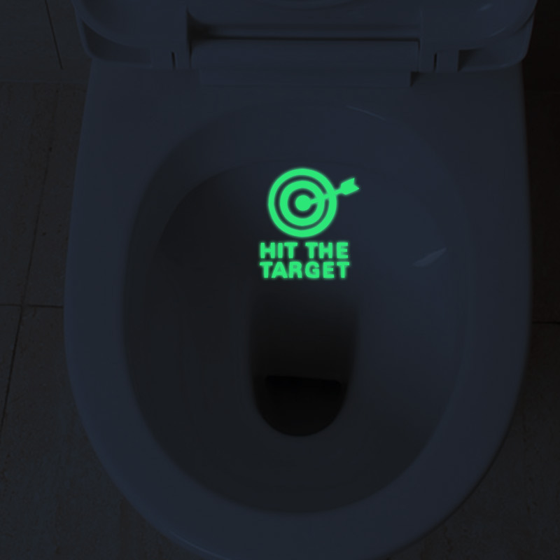 Bathroom Decor Grow In Dark WC Wall Sticker Decal Toilet Seat Sticker Funny Hit The Target Toilet Sticker