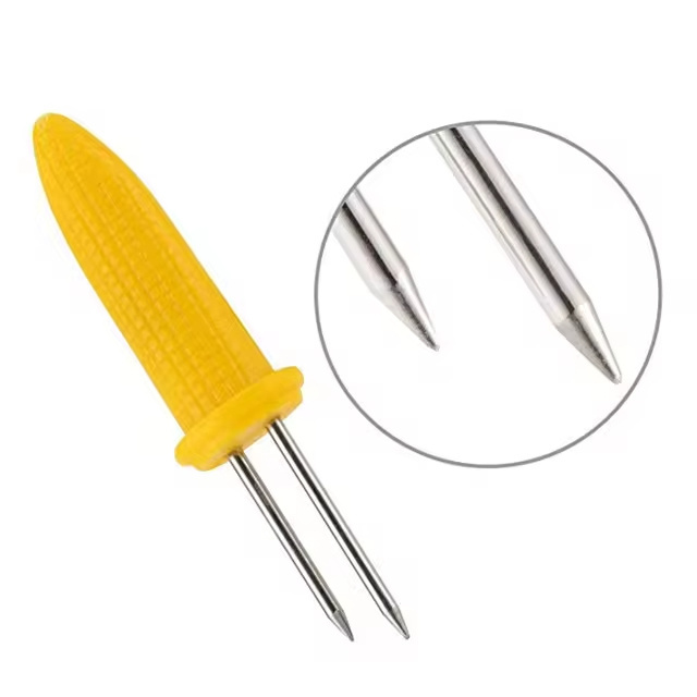 BBQ fork corn cob holder with handle grill accessories Stainless Steel Design Sticks Barbecue Camping Roasting Knives And Forks