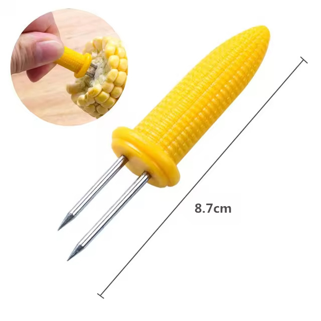 BBQ fork corn cob holder with handle grill accessories Stainless Steel Design Sticks Barbecue Camping Roasting Knives And Forks