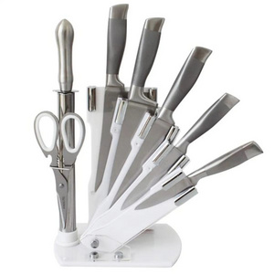 Hot Selling Good Quality Commercial Kitchen Knife Set With Stainless Steel Block And Sharpener