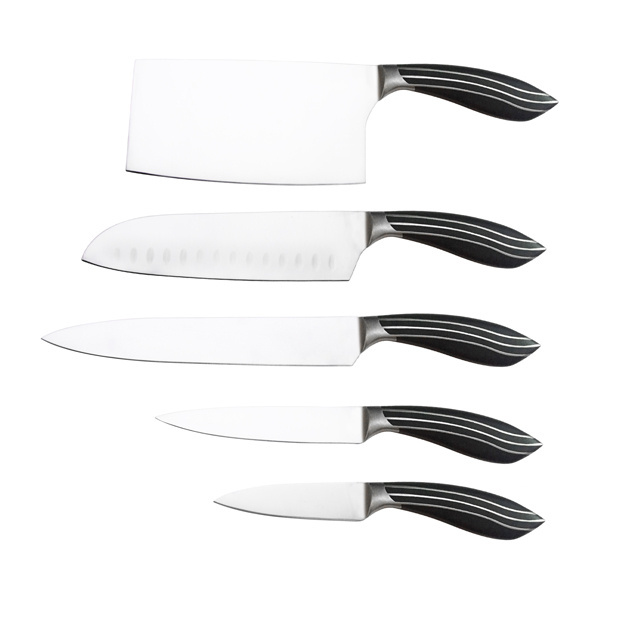 Professional kitchenware stainless steel kitchen knife set scissor peeler and knife sharpener