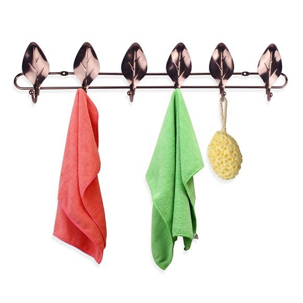 Multifunction leaf shape bathroom kitchen towel robe hooks wall hook coat rack