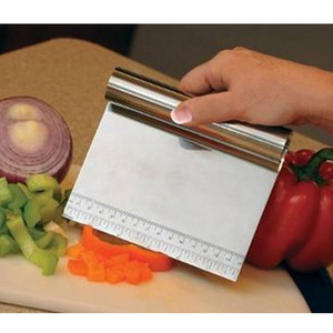 Stainless Steel Kitchen Bench Dough Scraper with Measure Ruler