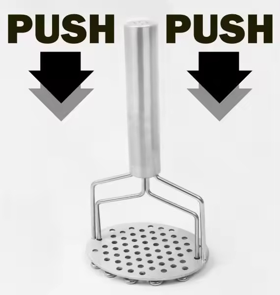 Kitchen accessories manual stainless steel potato masher & ricers Stainless Steel Plastic Manual Garlic Potato Masher