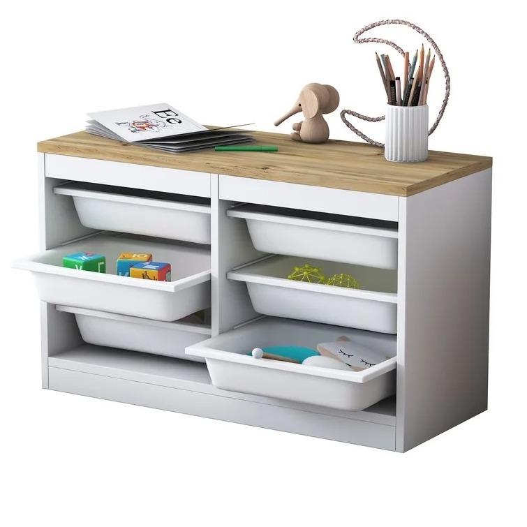 Multi Purpose Kids Toy Storage Cupboard With 6 PP Drawers