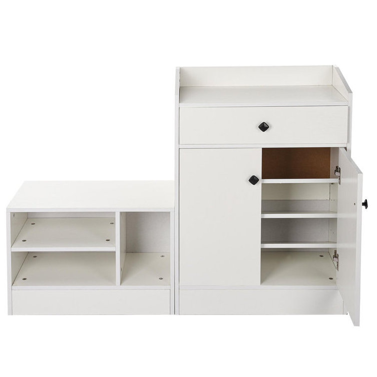 Modern Entrance Wooden Shoe Cabinet with Shoe Storage Bench for Entryway Bedroom