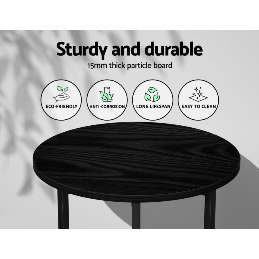 Furniture Manufacturer Wooden Laptop Desk C shape Round Top Bedside Sofa Coffee Side Table with Metal Frame