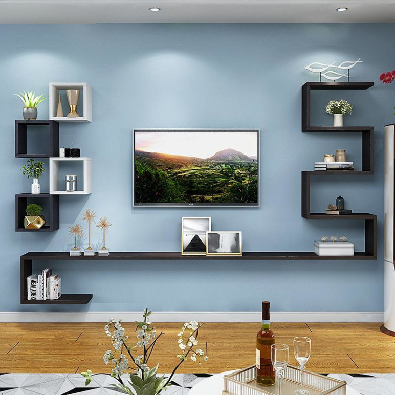 DIY Deco TV Stand Living Room Furniture Modern Wall Mouted Floating Tv Cabinet Shelf for Home