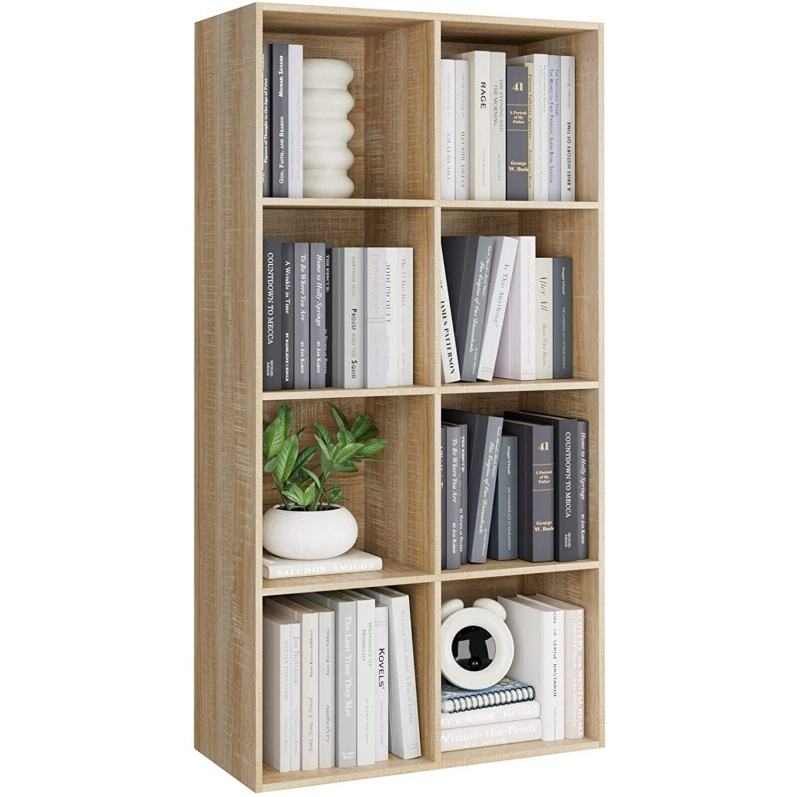 contemporary cheap nordic stylish modern 4 tier 8 cube white wood book shelf bookcase