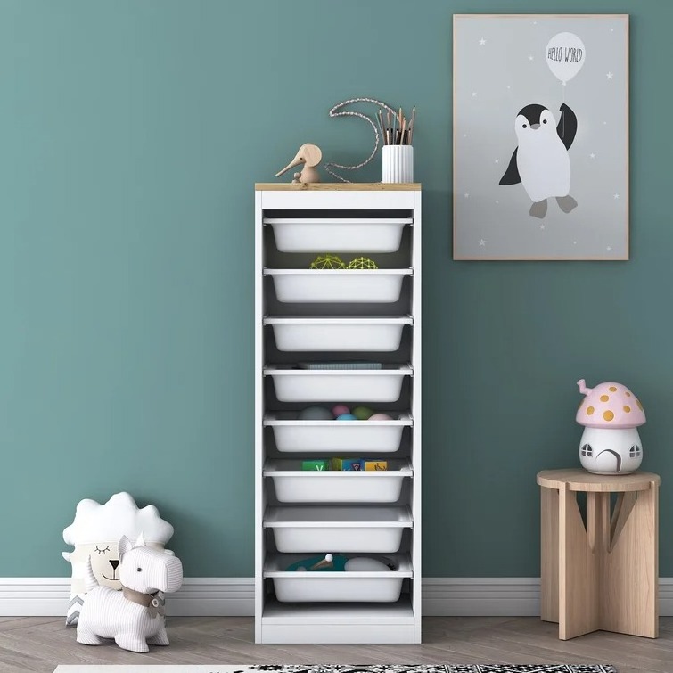 Multi Purpose Kids Toy Storage Cupboard With 6 PP Drawers