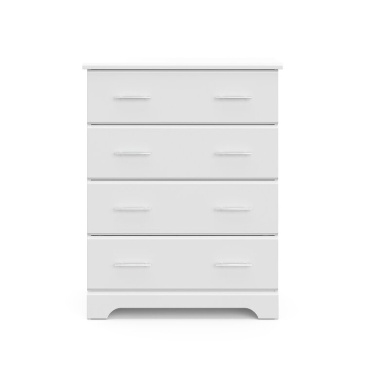 Factory Wholesale Nursery Chest White 4 Storage Drawer Dresser Baby and Kids Bedroom Organizer