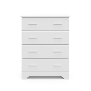 Factory Wholesale Nursery Chest White 4 Storage Drawer Dresser Baby and Kids Bedroom Organizer