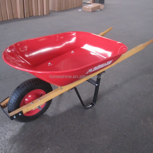 Wooden Handle wheel barrow,metal tray garden wheelbarrow